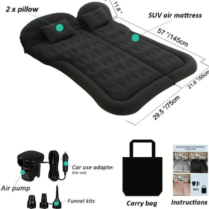 Car Trunk Inflatable Bed – Velvet Fabric & PVC Back, Comfortable and Convenient Car Mattress for Travel and Camping