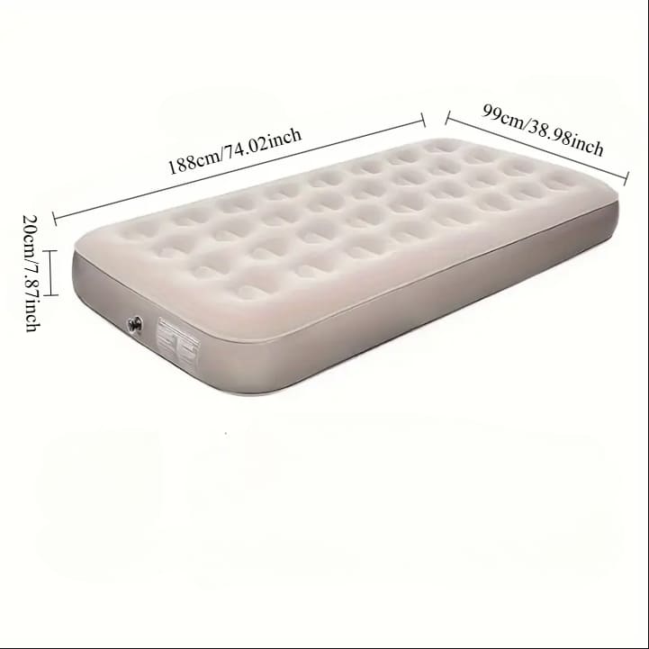 Thick Inflatable Bed with Honeycomb Column Design, Reinforced Belt, Skin-Friendly Velvet Surface, Comfortable and Durable