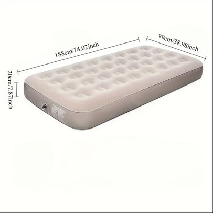 Thick Inflatable Bed with Honeycomb Column Design, Reinforced Belt, Skin-Friendly Velvet Surface, Comfortable and Durable