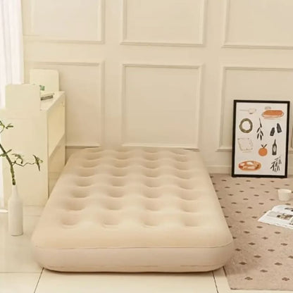 Thick Inflatable Bed with Honeycomb Column Design, Reinforced Belt, Skin-Friendly Velvet Surface, Comfortable and Durable