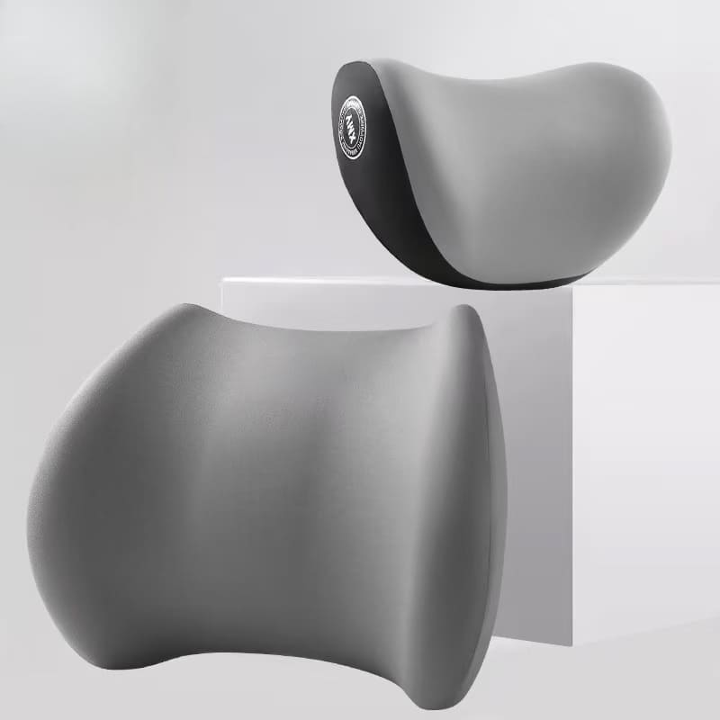 Ergonomic Memory Foam Car Headrest & Lumbar Support Set | Comfortable Long-Distance Driving Essential | Supports Spine & Neck